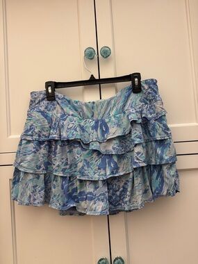 Lilly Pulitzer Light Blue Athletic Skirt with Aqua Floral Accent